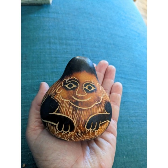 Peruvian Carved Monkey Gourd // Southwestern Rustic Decor - Picture 1 of 9